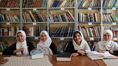 Students at the Female Experimental High School, Herat, Afghanistan