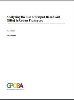 Analyzing the Use of Output-Based Aid (OBA) in Urban Transport