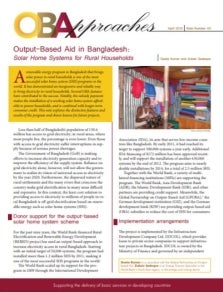 Output-Based Aid in Bangladesh: Solar Home Systems for Rural Households OBA42 GPRBA