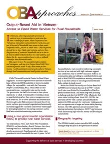Output-Based Aid in Vietnam: Access to Piped Water Services for Rural Households OBA41 GPRBA