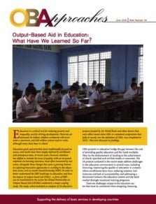 Output-Based Aid in Education: What Have We Learned So Far? GPRBA