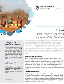 World Bank - Blended Finance - Kenya Water